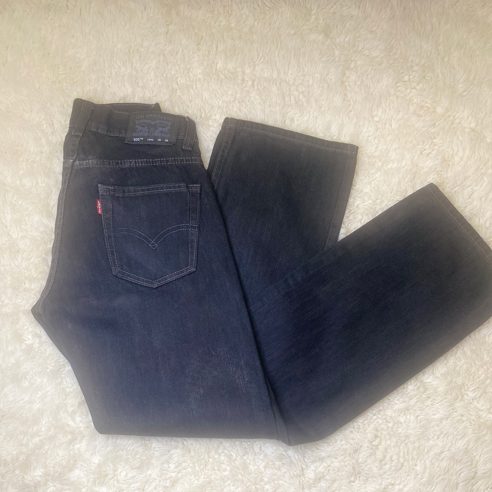 Boys Ashy Black Levi’s 505 Jeans